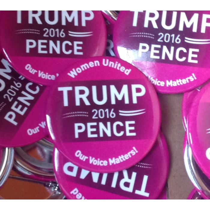 Women United Our Voice Matters Trump Commemorative Button 